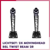 Lichtset: 2x Movinghead BSL Twist Beam 2R (incl. zwarte truss statief 1.5m & kabels)