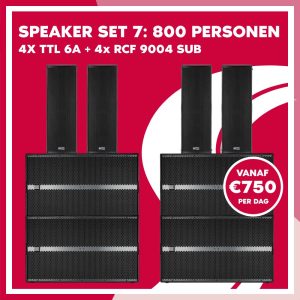 Speaker Set 7: 4x RCF TTL 6A + 4x RCF 9007-AS (tot 800 personen)