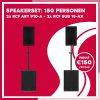 Speakerset: 2x RCF ART 910-A + 2x RCF SUB 15-AX (150 personen)